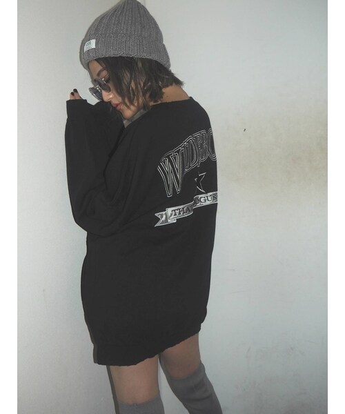 GYDA(ジェイダ)の「WIDEBOYSドルマンスウェットTOPS(その他トップス・レディース・ブラック/ベージュ/グレー/ブルー/ネイビー・F)」の14枚目の写真