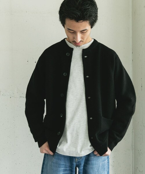 URBAN RESEARCH DOORS(アーバンリサーチドアーズ)の「ハミルトンウールガーターカーディガン(カーディガン/ボレロ・メンズ・GRAY/DARK RED/BLACK・M/L/XL)」の5枚目の写真