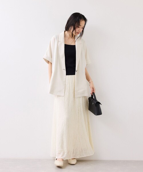 VIS(ビス)の「Light Airyシングルドルマンサマージャケット/UVケア・接触冷感・吸水速乾(テーラードジャケット・レディース・ブラック/キナリ/カーキ系・F)」の15枚目の写真