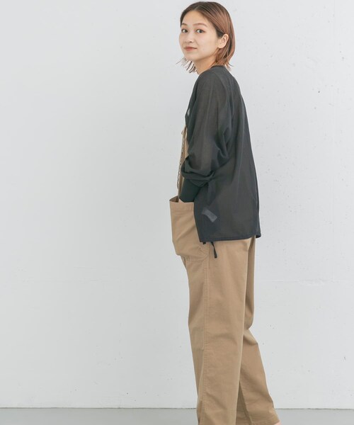 EKAL(エカル)の「製品洗いジップデザインサロペット(サロペット/オーバーオール・レディース・チャコール/キャメル・one)」の14枚目の写真