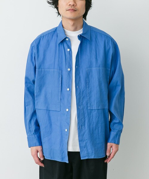 URBAN RESEARCH DOORS(アーバンリサーチドアーズ)の「STILL BY HAND GARMENT-DYE OVER SHIRTS(シャツ/ブラウス・メンズ・SKY BLUE/ECRU/BLACK NAVY・46/48)」の19枚目の写真