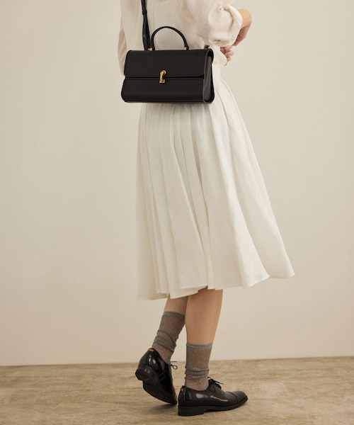 ROPE'（ロペ）の「【洗える】ヨーロピアンリネンフレアスカート/一部セットアップ対応（スカート・レディース・ホワイト/ベージュ/ターコイズ・36/38）」の2枚目の写真