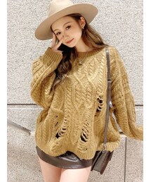 GYDA | グラインダーケーブルニット TOPS(ニット/セーター)