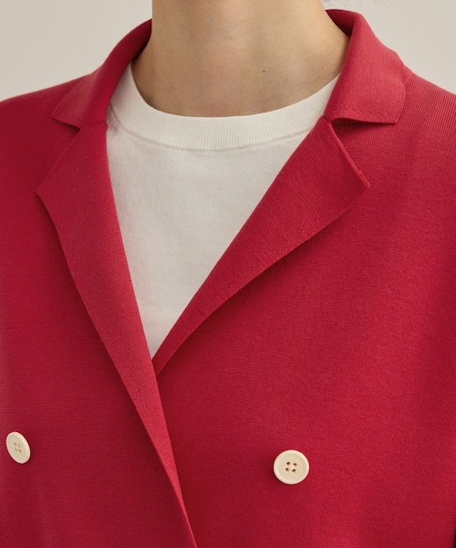 ROPE'(ロペ)の「シルクコットン総針ニットジャケット/イージーケア(テーラードジャケット・レディース・オフホワイト/ネイビー/レッド・F)」の21枚目の写真