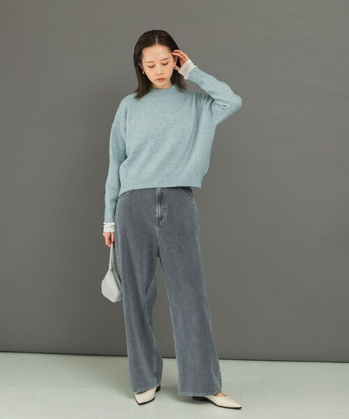 URBAN RESEARCH ROSSO（アーバンリサーチロッソ）の「CHIGNON　シンチバックデニムワイドパンツ（デニムパンツ・レディース・NAVY/BLUE・36/38）」の6枚目の写真