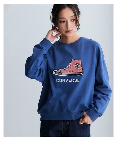 nissen（ニッセン）の「＜大きいサイズ＞綿混サガラ刺しゅうスウェット（コンバース）（スウェット・レディース・ブラウン/黒/ブルー・L/LL/3L/4L/5L）」の12枚目の写真