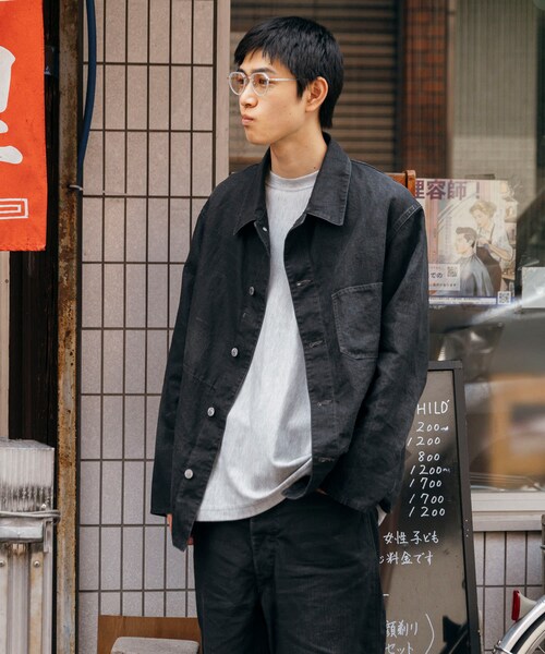 A PRESSE Vintage Black Linen Coverall【公式通販】