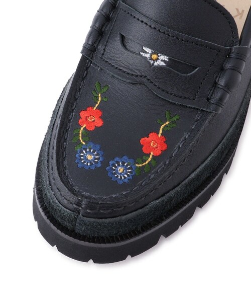 ADAM ET ROPE'(アダムエロペ)の「【KYOU for ADAM ET ROPE】SKOOL Type.2 EXTRALIGHT Exclusive Embroidered Coin Loafers by HARUTA(ローファー・レディース・ブラック・22.5/23/23.5/24)」の13枚目の写真