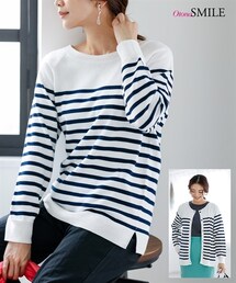 nissen | 前後２WAYボーダーニットトップス【OtonaSMILE】(ニット/セーター)