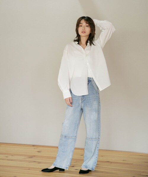 URBAN RESEARCH ROSSO（アーバンリサーチロッソ）の「YENN　PADDED COLLAR SHIRTS（シャツ/ブラウス・レディース・OWHITE/SAX・FREE）」の7枚目の写真