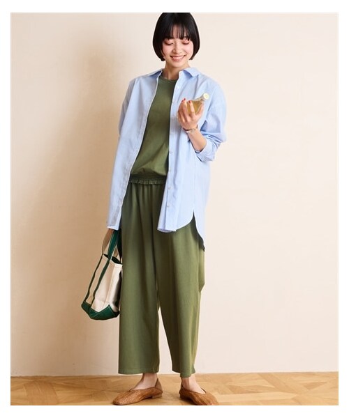 nissen（ニッセン）の「大きいサイズカットソーデザインセットアップ（Tシャツ/カットソー・レディース・アクアブルー/モスカーキ/スティールグレー/黒・L/LL/3L/4L/5L/6L/8L/10L）」の21枚目の写真