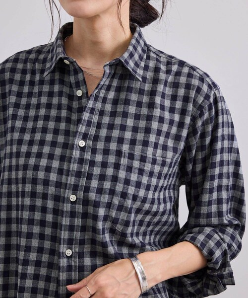 ADAM ET ROPE'(アダムエロペ)の「【INDIVIDUALIZED SHIRTS for SALON】別注フランネルチェックシャツ / グレー(シャツ/ブラウス・レディース・グレー・F)」の6枚目の写真