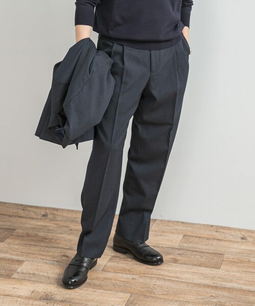 URBAN RESEARCH DOORS（アーバンリサーチドアーズ）の「LIFE STYLE TAILOR　ピンヘッドツイルストレッチ2タックパンツ（スラックス・メンズ・NAVY/CHARCOAL・S/M/L/XL）」の2枚目の写真