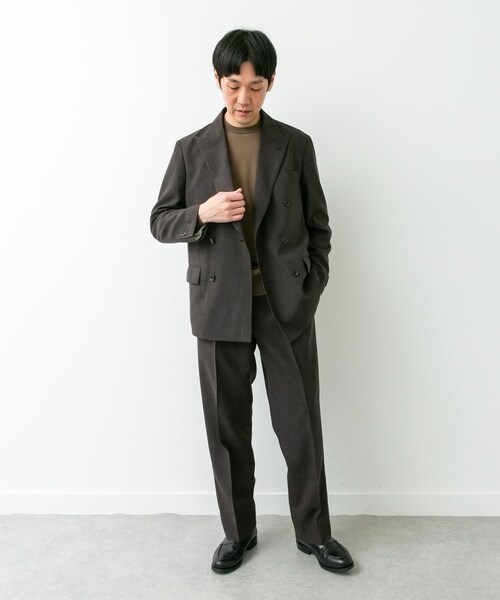 URBAN RESEARCH DOORS(アーバンリサーチドアーズ)の「LIFE STYLE TAILOR ウーリーノグレンチェックダブルジャケット(テーラードジャケット・メンズ・BROWN-CH・S/M/L/XL)」の14枚目の写真