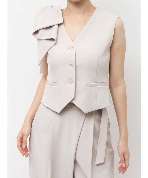 dazzlin（ダズリン）の「【セットアップ対応】ショルダーリボンジレ（その他トップス・レディース・アイボリー/グレー/ベージュ・S/M）」の8枚目の写真