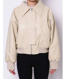 EMODA | ヴィーガンレザーボンバージャケット(ブルゾン)