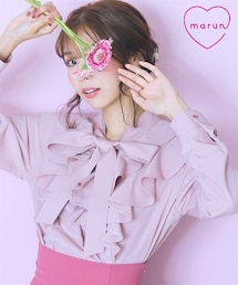 marun | ＜大きいサイズ＞ラッフルフリルブラウス marun(シャツ/ブラウス)