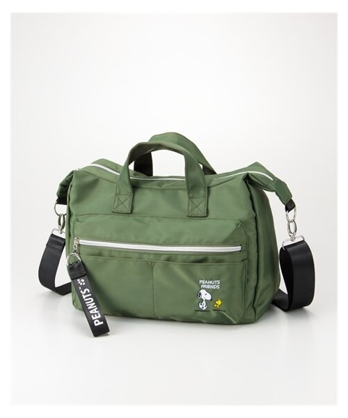 nissen（ニッセン）の「スヌーピーワンポイント刺しゅう入10ポケット２WAYはっ水ショルダーバッグ（選べる肩ひも長さ）（ショルダーバッグ・メンズ・黒/カーキ/グレー/キャメル・1=約73~140cm/2=約88~170cm）」の8枚目の写真