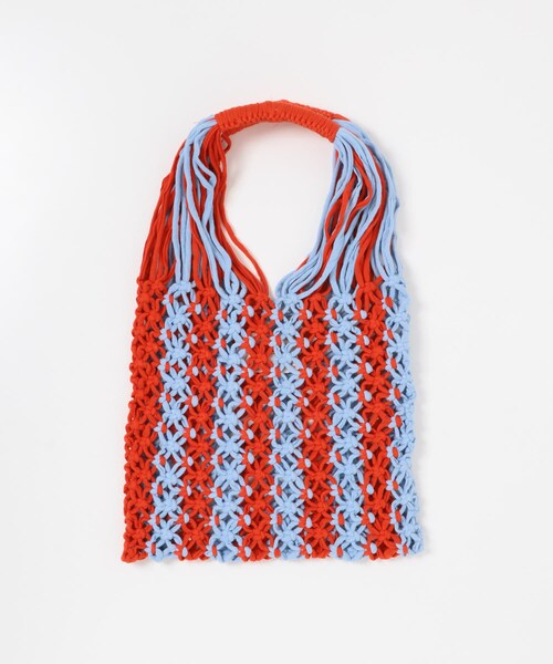THE GOODLAND MARKET（ザグッドランドマーケット）の「PROJECT 1000　MACRAME NET（ハンドバッグ・レディース・ylw×kha/blu×ivory/pk×grn/red × sax・One）」の18枚目の写真