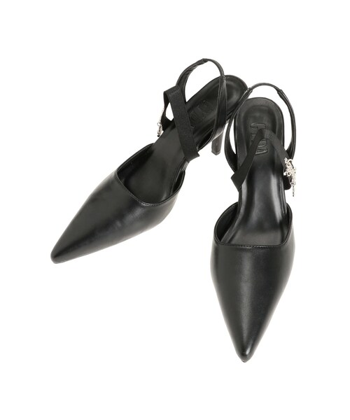 GYDA（ジェイダ）の「heelストラップモチーフ付きポインテッドミュール（パンプス・レディース・オフホワイト/ブラック・S/M/L）」の9枚目の写真
