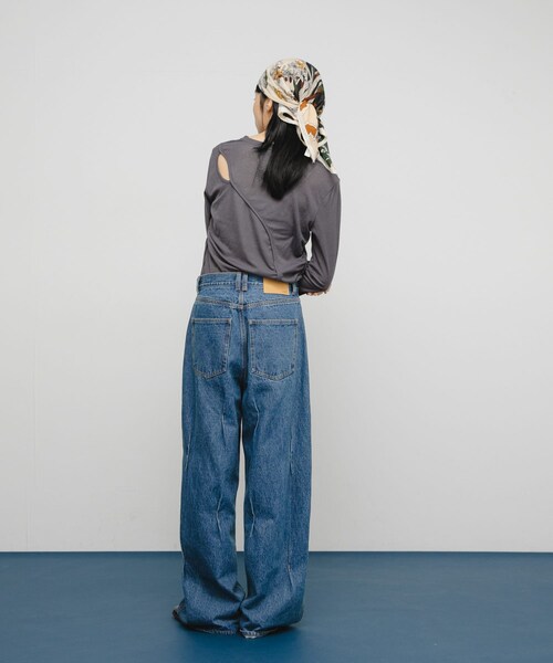 KBF（ケイビーエフ）の「シアーリブデザインカットソー（Tシャツ/カットソー・レディース・L.BEIGE/PINK/CHARCOAL・one）」の10枚目の写真