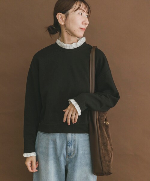 ITEMS URBANRESEARCH(アイテムズ アーバンリサーチ)の「フリルドッキングスウェット(スウェット・レディース・杢GRY/BLK・FREE)」の9枚目の写真
