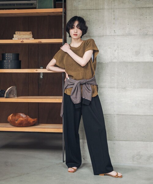 URBAN RESEARCH DOORS（アーバンリサーチドアーズ）の「『UR TECH』Aircare2WAYニットベスト（ベスト・レディース・MIXGRAY/BROWN/BLUE・Free）」の20枚目の写真