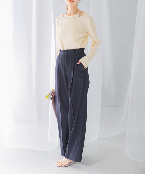 URBAN RESEARCH ROSSO（アーバンリサーチロッソ）の「ハイウエストワイドスラックス（その他パンツ・レディース・L/BEIGE/LEMON/NAVY・34/36/38/40）」の22枚目の写真