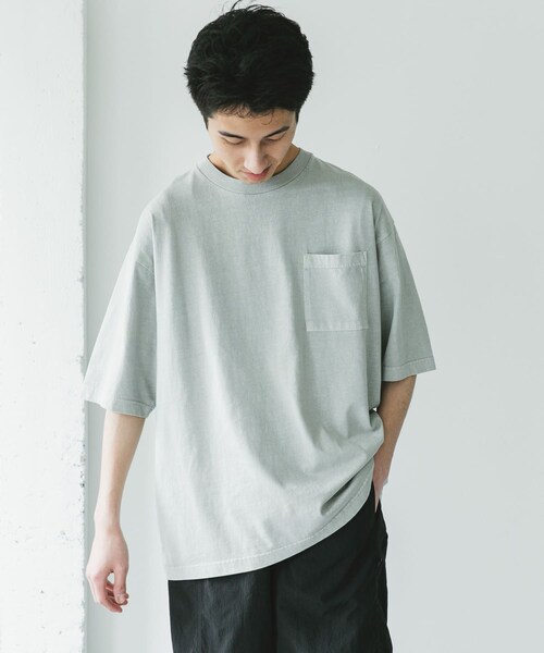 URBAN RESEARCH DOORS（アーバンリサーチドアーズ）の「ピグメントダイ半袖Tシャツ（Tシャツ/カットソー・メンズ・BLUE/L.GRAY/BURGUNDY/INK BLACK・M/L/XL）」の20枚目の写真