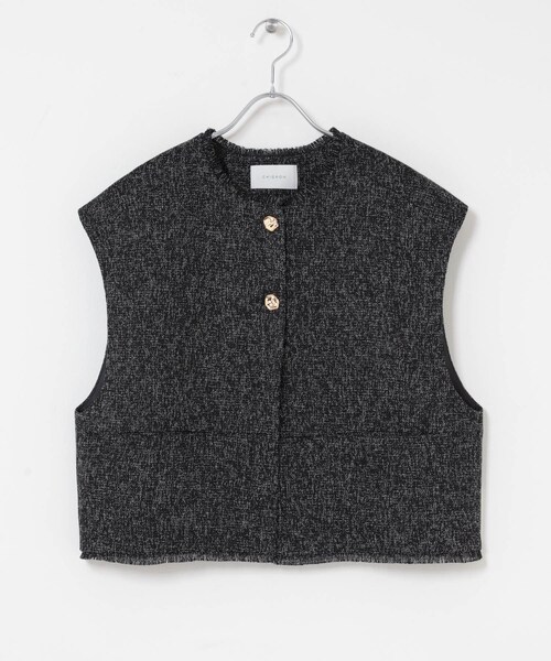 URBAN RESEARCH ROSSO（アーバンリサーチロッソ）の「『別注』CHIGNON×ROSSO　ツイードショートベスト（ベスト・レディース・WHITE/BLACK・Free）」の21枚目の写真