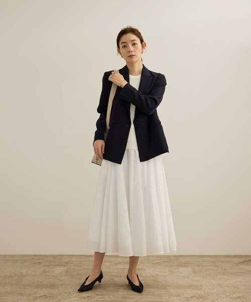 ROPE'（ロペ）の「【洗える】オーガニックコットンリブスリーブレスニット（ニット/セーター・レディース・ホワイト/ネイビー/ターコイズ・F）」の17枚目の写真