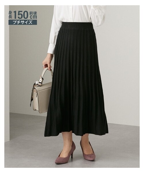 nissen（ニッセン）の「小さいサイズ　ニットプリーツスカート　低身長さん・小柄女性（スカート・レディース・ブラック/グリーン・PSS/PS/PM/PL）」の4枚目の写真
