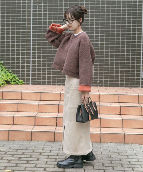 ITEMS URBANRESEARCH（アイテムズ アーバンリサーチ）の「フェイクスエードタイトスカート（スカート・レディース・IVO/MOC/SUMIKURO・FREE）」の8枚目の写真