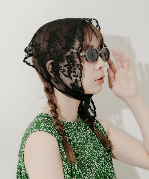 SMELLY（スメリー）の「レーススカーフ（バンダナ/スカーフ・レディース・OFF/BLK・-）」の2枚目の写真
