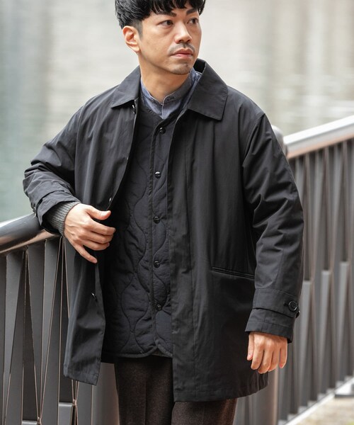 URBAN RESEARCH ROSSO（アーバンリサーチロッソ）の「3WAYステンカラーハーフコート ライナーセット（ステンカラーコート・メンズ・BLACK/CHARCOAL・M/L）」の4枚目の写真