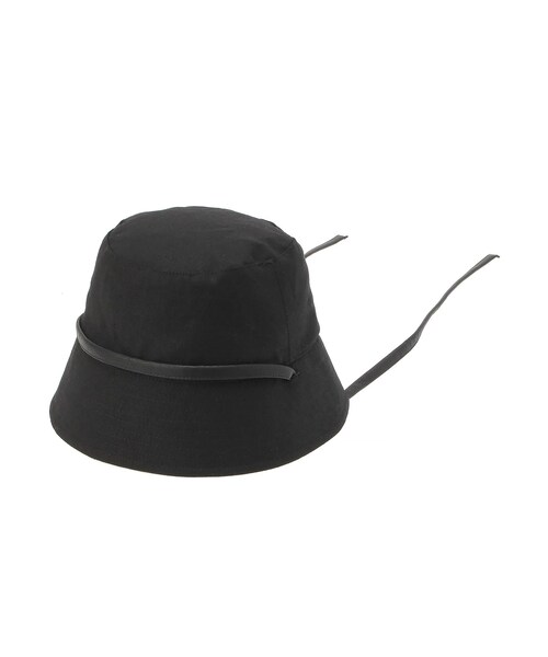ELENDEEK（エレンディーク）の「LEATHER STRING HAT（ハット・レディース・アイボリー/ブラック/カーキ・F）」の2枚目の写真