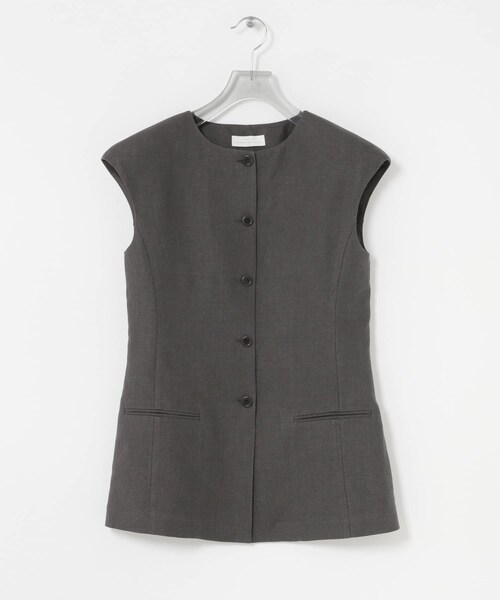 URBAN RESEARCH(アーバンリサーチ)の「AMOMENTO LINEN CURVED VEST(ベスト・レディース・KH BROWN/KHAKI・0)」の3枚目の写真