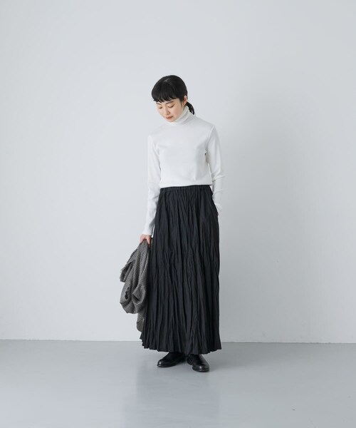 かぐれ（カグレ）の「コットンウールテレコタートルカットソー（Tシャツ/カットソー・レディース・OFF/BLACK・Free）」の8枚目の写真