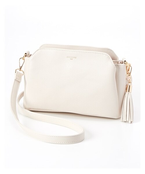 nissen（ニッセン）の「タッセル付きシンプルデザインショルダーバッグ（ショルダーバッグ・メンズ・アイボリー・Y）」の2枚目の写真