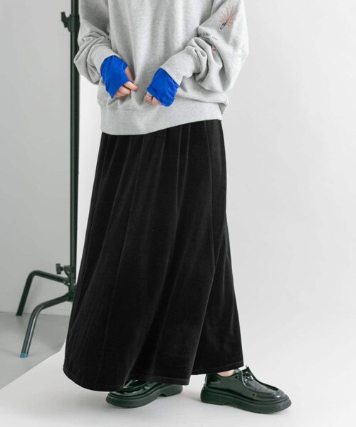 KBF（ケイビーエフ）の「セミフレアベロアスカート（スカート・レディース・D.BROWN/BEIGE/BLACK・one）」の9枚目の写真
