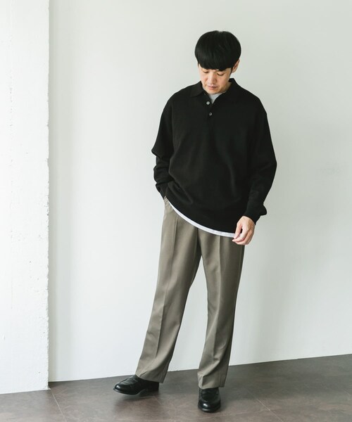 URBAN RESEARCH DOORS（アーバンリサーチドアーズ）の「『XLサイズ/WEB限定/仁村紗和さん着用』『UR TECH 200日ニット』 ポロシャツ（ポロシャツ・メンズ・L/GRY/BROWN/BLACK/BLUE GREEN・M/L/XL）」の22枚目の写真