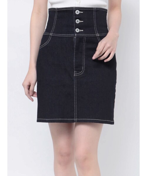 MERCURYDUO（マーキュリーデュオ）の「デニムコルセットミニスカート（デニムスカート・レディース・ブルー/インディゴ・S/M）」の5枚目の写真
