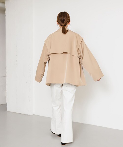 SENSE OF PLACE by URBAN RESEARCH（センスオブプレイスバイアーバンリサーチ）の「2WAYショートトレンチコート（ステンカラーコート・レディース・IVORY/BEIGE・one）」の22枚目の写真
