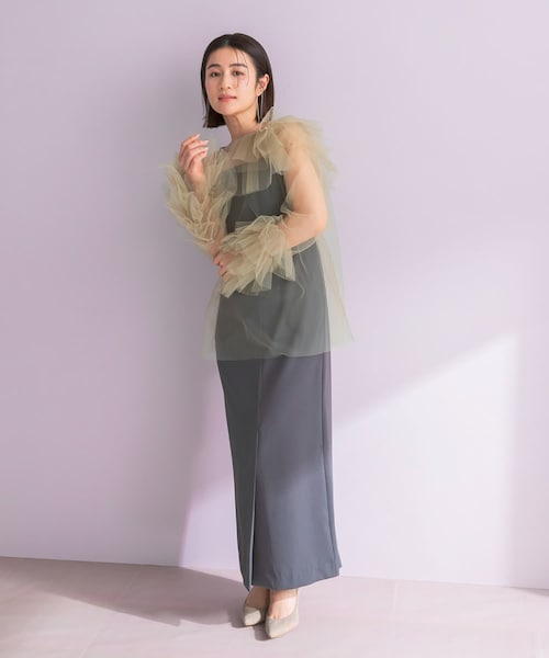URBAN RESEARCH ROSSO（アーバンリサーチロッソ）の「ANDRESD　BLOOMING TULLE DRESS（ワンピース・レディース・L.BLUE/OLIVE/BLACK・36/38）」の19枚目の写真