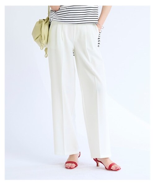 nissen（ニッセン）の「汗シミ防止ローウエストパンツ（ゆったりヒップ）（パンツ・レディース・黒/グリーン/オフホワイト・L/LL/3L/4L/5L/6L/8L/10L）」の6枚目の写真