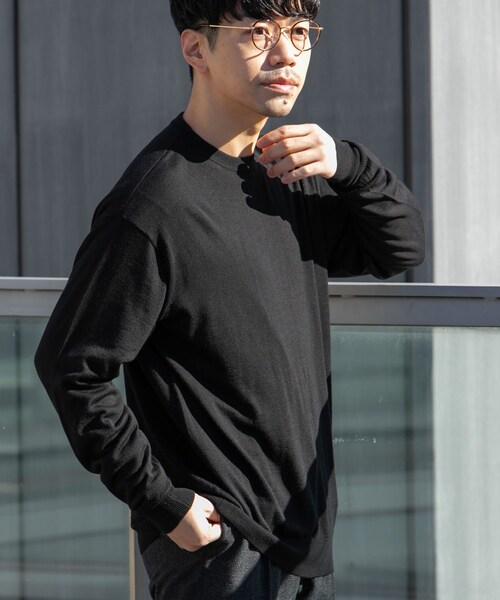 URBAN RESEARCH ROSSO（アーバンリサーチロッソ）の「イタリア糸メリノウールクルーニット（ニット/セーター・メンズ・GREIGE/GRAY/DARK BROWN/NAVY/BLACK・M/L）」の8枚目の写真