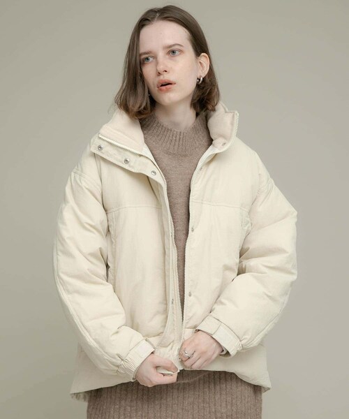 URBAN RESEARCH Sonny Label（アーバンリサーチサニーレーベル）の「撥水スタンドダウンジャケット（その他アウター・レディース・ブラック/エクリュ/ライトカーキ・FREE）」の6枚目の写真