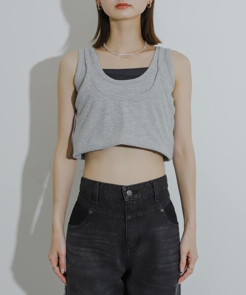 SENSE OF PLACE by URBAN RESEARCH（センスオブプレイスバイアーバンリサーチ）の「マルチウェイガータータンクトップ（タンクトップ・レディース・L.GRAY/OFF WHITE/CHARCOAL・one）」の21枚目の写真