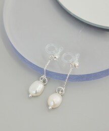 チェーン/パールノンホールピアス