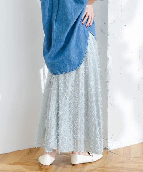 URBAN RESEARCH ROSSO（アーバンリサーチロッソ）の「F by ROSSO　リボンジャガードフレアスカート（スカート・レディース・WHITE/GRAY・36/38）」の16枚目の写真